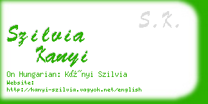 szilvia kanyi business card
